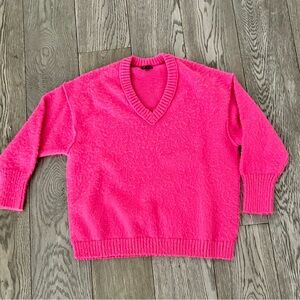 Wild Fable Vibrant Pink V-Neck Sweater